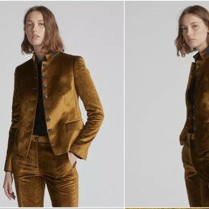 Rag & Bone REI Velvet Blazer in Olive